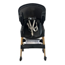Καρεκλάκι φαγητού Bebe 4 σε 1 με ανάκληση και δυνατότητα κούνιας απο 6 μηνών έως 15 κιλά σε μαύρο μπεζ χρώμα