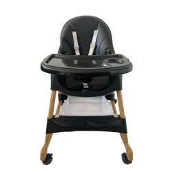 Καρεκλάκι φαγητού Bebe 4 σε 1 με ανάκληση και δυνατότητα κούνιας απο 6 μηνών έως 15 κιλά σε μαύρο μπεζ χρώμα