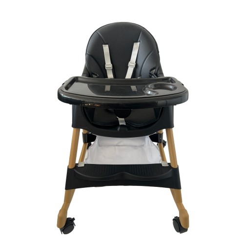 Καρεκλάκι φαγητού Bebe 4 σε 1 με ανάκληση και δυνατότητα κούνιας απο 6 μηνών έως 15 κιλά σε μαύρο μπεζ χρώμα