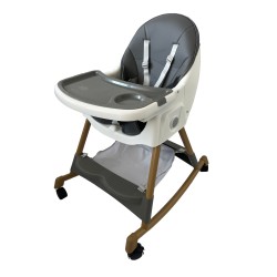 Καρεκλάκι φαγητού Bebe 4 σε 1 με ανάκληση και δυνατότητα κούνιας απο 6 μηνών έως 15 κιλά σε γκρι χρώμα
