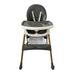 Καρεκλάκι φαγητού Bebe 4 σε 1 με ανάκληση και δυνατότητα κούνιας απο 6 μηνών έως 15 κιλά σε γκρι χρώμα