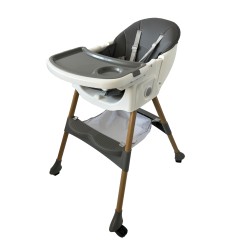 Καρεκλάκι φαγητού Bebe 4 σε 1 με ανάκληση και δυνατότητα κούνιας απο 6 μηνών έως 15 κιλά σε γκρι χρώμα