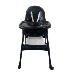 Καρεκλάκι φαγητού Bebe 4 σε 1 με ανάκληση και δυνατότητα κούνιας απο 6 μηνών έως 15 κιλά σε μαύρο χρώμα με μαύρα πόδια