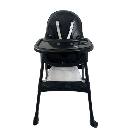 Καρεκλάκι φαγητού Bebe 4 σε 1 με ανάκληση και δυνατότητα κούνιας απο 6 μηνών έως 15 κιλά σε μαύρο χρώμα με μαύρα πόδια
