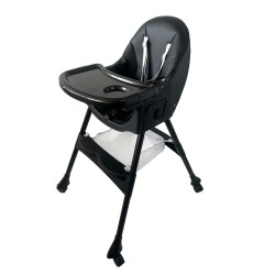 Καρεκλάκι φαγητού Bebe 4 σε 1 με ανάκληση και δυνατότητα κούνιας απο 6 μηνών έως 15 κιλά σε μαύρο χρώμα με μαύρα πόδια