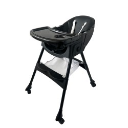 Καρεκλάκι φαγητού Bebe 4 σε 1 με ανάκληση και δυνατότητα κούνιας απο 6 μηνών έως 15 κιλά σε μαύρο χρώμα με μαύρα πόδια