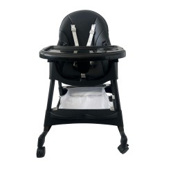 Καρεκλάκι φαγητού Bebe 4 σε 1 με ανάκληση και δυνατότητα κούνιας απο 6 μηνών έως 15 κιλά σε μαύρο χρώμα με μαύρα πόδια