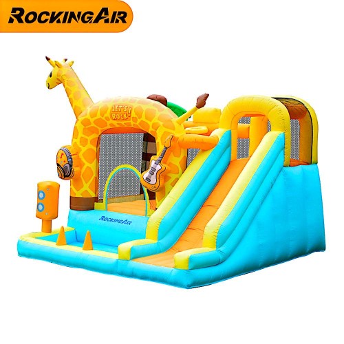 Rocking Air Φουσκωτό Τραμπολίνο Giraffe με αναρρήχηση και τσουλήθρα