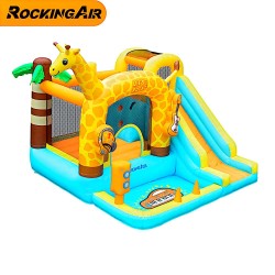 Rocking Air Φουσκωτό Τραμπολίνο Giraffe με αναρρήχηση και τσουλήθρα
