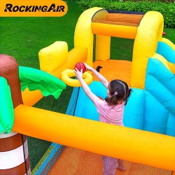 Rocking Air Φουσκωτό Τραμπολίνο Giraffe με αναρρήχηση και τσουλήθρα