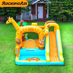 Rocking Air Φουσκωτό Τραμπολίνο Giraffe με αναρρήχηση και τσουλήθρα