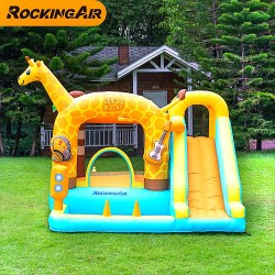Rocking Air Φουσκωτό Τραμπολίνο Giraffe με αναρρήχηση και τσουλήθρα