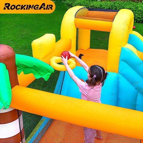 Rocking Air Φουσκωτό Τραμπολίνο Giraffe με αναρρήχηση και τσουλήθρα