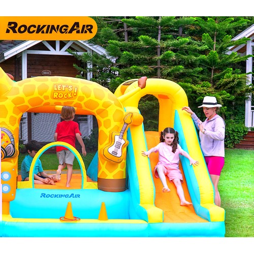 Rocking Air Φουσκωτό Τραμπολίνο Giraffe με αναρρήχηση και τσουλήθρα