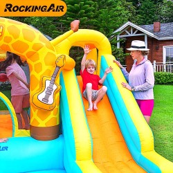 Rocking Air Φουσκωτό Τραμπολίνο Giraffe με αναρρήχηση και τσουλήθρα