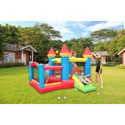 Φουσκωτό Τραμπολίνο Κάστρο με τσουλήθρα μπασκέτα και μπαλοπισίνα