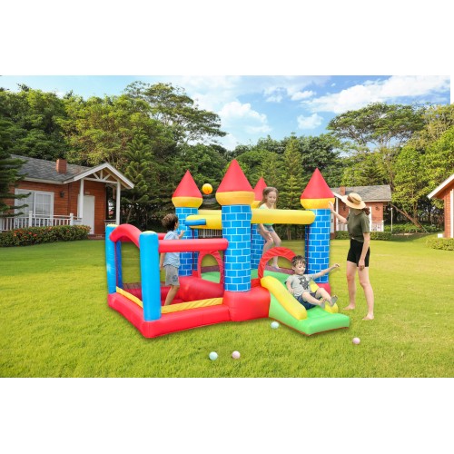 Φουσκωτό Τραμπολίνο Κάστρο με τσουλήθρα μπασκέτα και μπαλοπισίνα