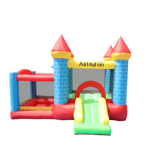 Φουσκωτό Τραμπολίνο Κάστρο με τσουλήθρα μπασκέτα και μπαλοπισίνα