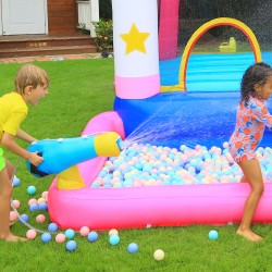 Φουσκωτό Τραμπολίνο Μονόκερος με νεροτσουλήθρα μπασκέτα πισίνα και αναρρίχηση