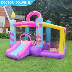 Doctor Dolphin Φουσκωτό Τραμπολίνο Donuts με τσουλήθρα και μπαλοπισίνα