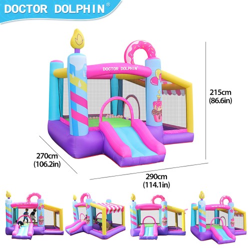 Doctor Dolphin Φουσκωτό Τραμπολίνο Donuts με τσουλήθρα και μπαλοπισίνα