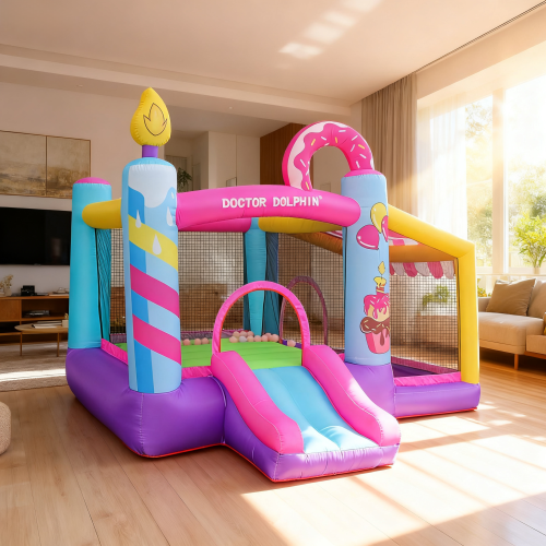 Doctor Dolphin Φουσκωτό Τραμπολίνο Donuts με τσουλήθρα και μπαλοπισίνα