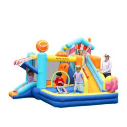 Doctor Dolphin Φουσκωτό Τραμπολίνο με δύο τσουλήθρες αναρρίχηση και μπαλοπισίνα