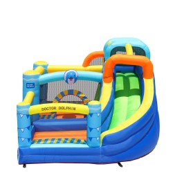 Doctor Dolphin Φουσκωτό Τραμπολίνο με τσουλήθρα και αναρρίχηση