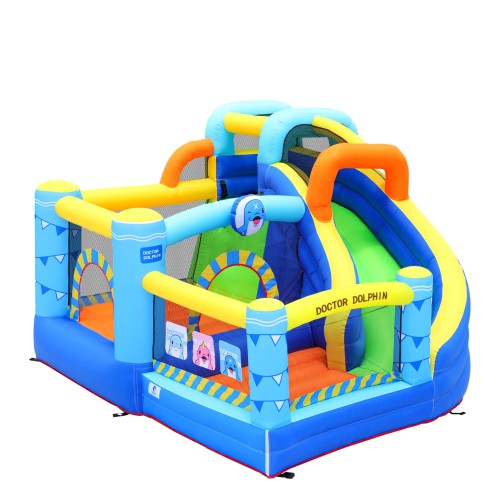 Doctor Dolphin Φουσκωτό Τραμπολίνο με τσουλήθρα και αναρρίχηση
