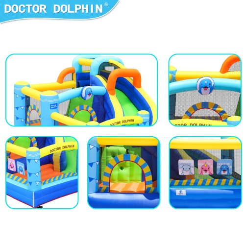 Doctor Dolphin Φουσκωτό Τραμπολίνο με τσουλήθρα και αναρρίχηση