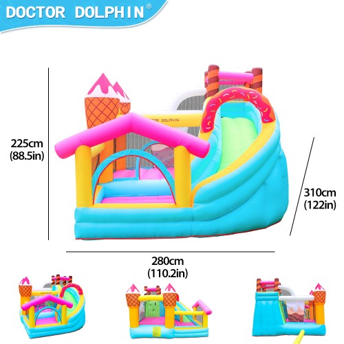 Doctor Dolphin Φουσκωτό Τραμπολίνο Ice Cream με τσουλήθρα αναρρίχηση και μπαλοπισίνα