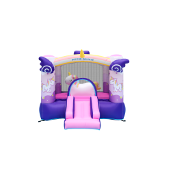 Doctor Dolphin Φουσκωτό Τραμπολίνο Μονόκερος με τσουλήθρα αλογάκι και μπασκέτα