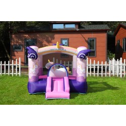 Doctor Dolphin Φουσκωτό Τραμπολίνο Μονόκερος με τσουλήθρα αλογάκι και μπασκέτα