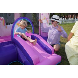 Doctor Dolphin Φουσκωτό Τραμπολίνο Μονόκερος με τσουλήθρα αλογάκι και μπασκέτα