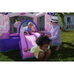 Doctor Dolphin Φουσκωτό Τραμπολίνο Μονόκερος με τσουλήθρα αλογάκι και μπασκέτα