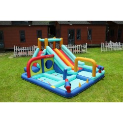 Doctor Dolphin Φουσκωτό Τραμπολίνο με διπλή τσουλήθρα αναρρίχηση νεροπίστολα στεφάνια και κρίκους