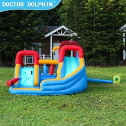 Doctor Dolphin Φουσκωτό Τραμπολίνο με δύο τσουλήθρες αναρρίχηση και νεροπίστολα