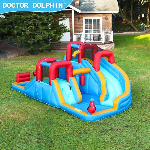 Doctor Dolphin Φουσκωτό Τραμπολίνο με δύο τσουλήθρες αναρρίχηση και νεροπίστολα