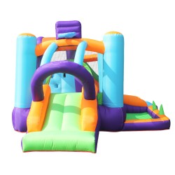 AirMyFun Φουσκωτό Τραμπολίνο με δύο τσουλήθρες αναρρίχηση και μπαλοπίσινα