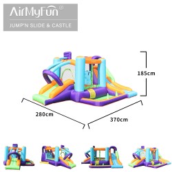 AirMyFun Φουσκωτό Τραμπολίνο με δύο τσουλήθρες αναρρίχηση και μπαλοπίσινα