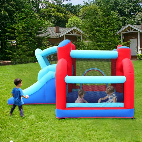 AirMyFun Φουσκωτό Τραμπολίνο με τσουλήθρα μπασκέτα στόχο και σάκο του μποξ