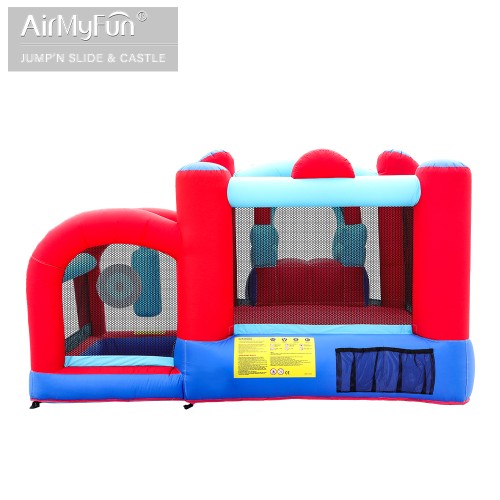 AirMyFun Φουσκωτό Τραμπολίνο με τσουλήθρα μπασκέτα στόχο και σάκο του μποξ