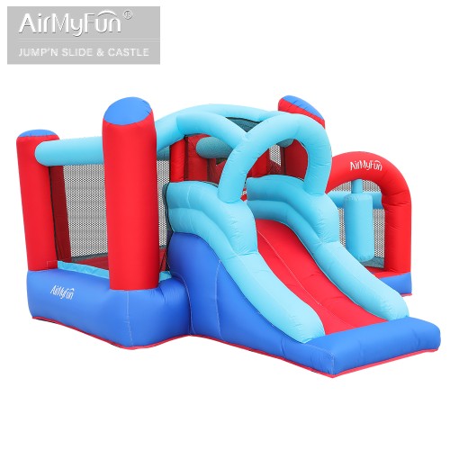 AirMyFun Φουσκωτό Τραμπολίνο με τσουλήθρα μπασκέτα στόχο και σάκο του μποξ