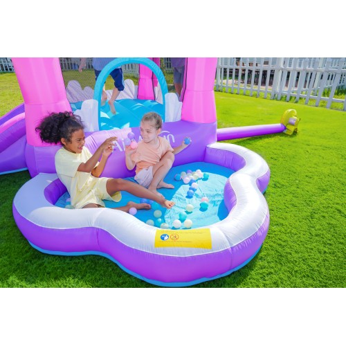 AirMyFun Φουσκωτό Τραμπολίνο Κάστρο με τσουλήθρα και μπαλοπισίνα