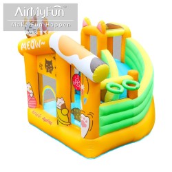 AirMyFun Φουσκωτό Τραμπολίνο Γατούλα με τσουλήθρα αναρρίχηση μπασκέτα και στόχο
