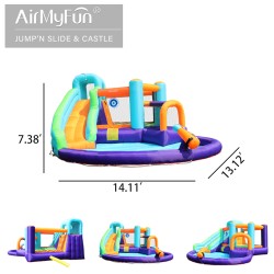 AirMyFun Φουσκωτό Τραμπολίνο με νεροτσουλήθρα αναρρ΄΄ιχηση πισίνα και νεροπίστολο