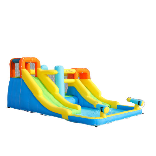 SunSports Φουσκωτό Τραμπολίνο με δύο νεροτσουλήθρες μπασκέτα αναρρίχηση και νεροπίστολα
