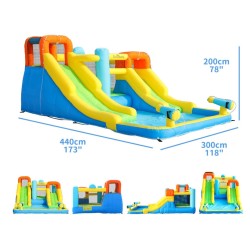 SunSports Φουσκωτό Τραμπολίνο με δύο νεροτσουλήθρες μπασκέτα αναρρίχηση και νεροπίστολα