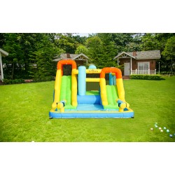 SunSports Φουσκωτό Τραμπολίνο με δύο νεροτσουλήθρες μπασκέτα αναρρίχηση και νεροπίστολα