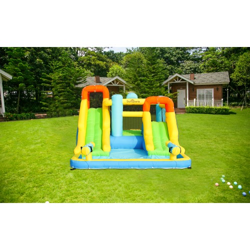 SunSports Φουσκωτό Τραμπολίνο με δύο νεροτσουλήθρες μπασκέτα αναρρίχηση και νεροπίστολα